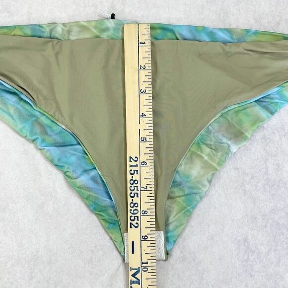 prAna Bikini Bottom Womens Size XL Blue Green Cheeky Low Rise Reversible Swim - Picture 13 of 15